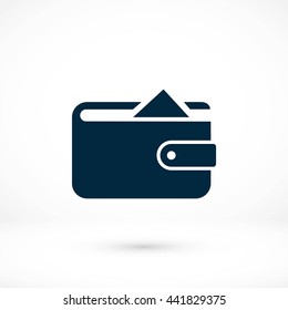 Flat long shadow Wallet icon