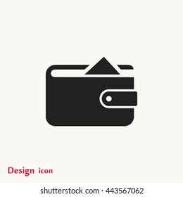 Flat long shadow Wallet icon