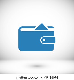 Flat long shadow Wallet icon