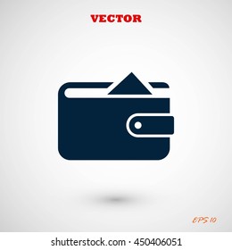 Flat long shadow Wallet icon