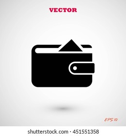 Flat long shadow Wallet icon