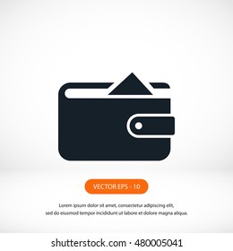 Flat long shadow Wallet icon, flat design best vector icon