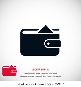 Flat long shadow Wallet icon, flat design best vector icon