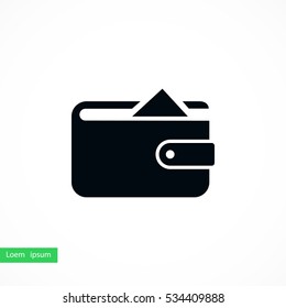 Flat long shadow Wallet icon, flat design best vector icon