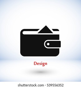 Flat long shadow Wallet icon, flat design best vector icon