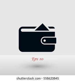 Flat long shadow Wallet icon, flat design best vector icon