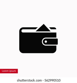 Flat long shadow Wallet icon, flat design best vector icon