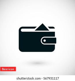 Flat long shadow Wallet icon, flat design best vector icon