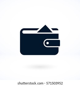Flat long shadow Wallet icon, flat design best vector icon