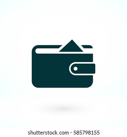 Flat long shadow Wallet icon, flat design best vector icon