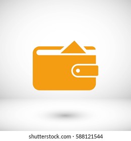 Flat long shadow Wallet icon, flat design best vector icon
