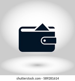 Flat long shadow Wallet icon, flat design best vector icon
