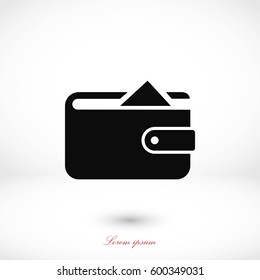 Flat long shadow Wallet icon, flat design best vector icon