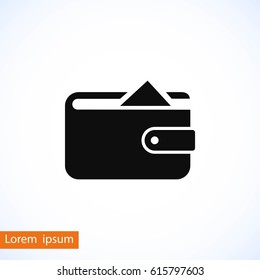 Flat long shadow Wallet icon, flat design best vector icon