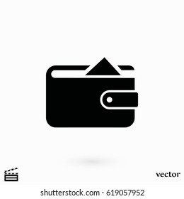 Flat long shadow Wallet icon, flat design best vector icon