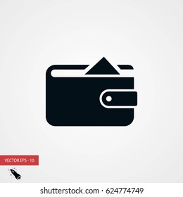Flat long shadow Wallet icon, flat design best vector icon