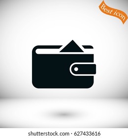 Flat long shadow Wallet icon, flat design best vector icon