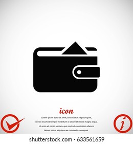 Flat long shadow Wallet icon, flat design best vector icon