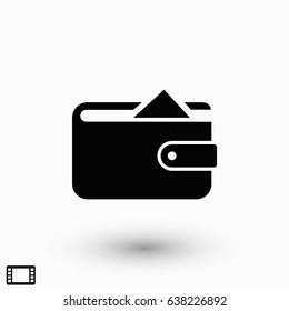 Flat long shadow Wallet icon, flat design best vector icon