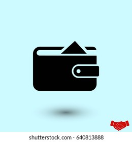 Flat long shadow Wallet icon, flat design best vector icon