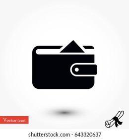 Flat long shadow Wallet icon, flat design 