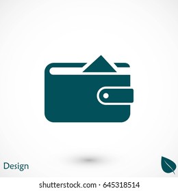 Flat long shadow Wallet icon, flat design best vector icon