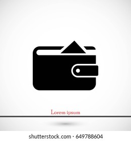 Flat long shadow Wallet icon, flat design best vector icon