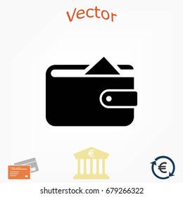 Flat long shadow Wallet icon, flat design best vector icon