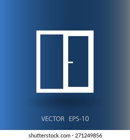 Icono de ventana de sombra larga plana, ilustración vectorial