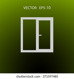 Flat long shadow Window icon, vector illustration