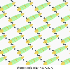 Flat longboards seamless pattern with colorful decks for print, fabric, web-design and backgrounds