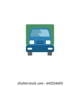 Flat Lorry Element. Vector Illustration Of Flat Truck Isolated On Clean Background. Can Be Used As Truck, Lorry And Freight Symbols.