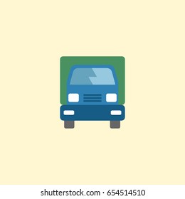 Flat Lorry Element. Vector Illustration Of Flat Truck Isolated On Clean Background. Can Be Used As Truck, Lorry And Freight Symbols.