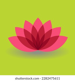 Flat lotos flowers on color background