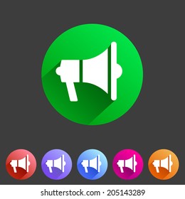 Flat loudspeaker, megaphone icon