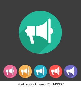 Flat loudspeaker, megaphone icon