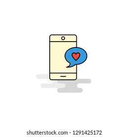 Flat Love chat Icon. Vector