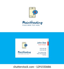 Flat Love chat Logo and Visiting Card Template. Busienss Concept Logo Design