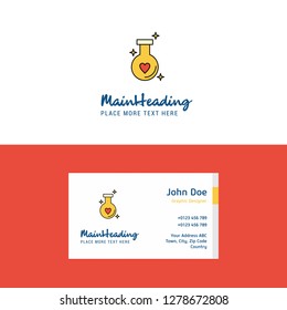 Flat Love drink Logo and Visiting Card Template. Busienss Concept Logo Design