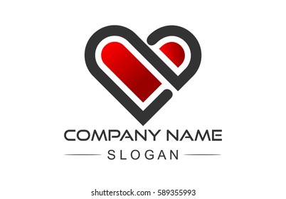 flat love heart icon