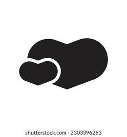 Símbolo de icono de amor plano vector Ilustración.
