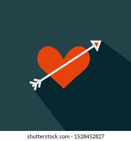 Flat love icon vector - Broken heart sign