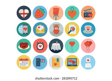 Flat Love and Romance Vector Icons 3