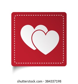 Flat Love Sign icon on red sticker