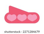 flat love speech bubble over white