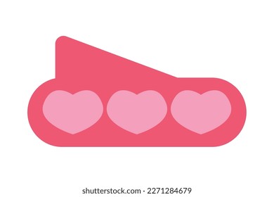 flat love speech bubble over white