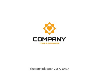 Idea de Ilustración del Vector del logotipo de la estrella de amor plana