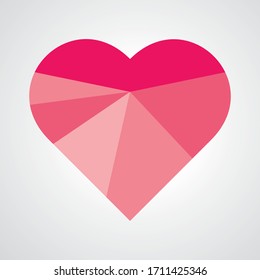 Flat Low poly heart vector
