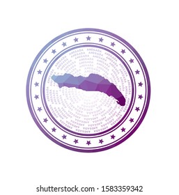 Flat low poly stamp of Anegada. Polygonal Anegada badge. Trendy vector logo of the island.
