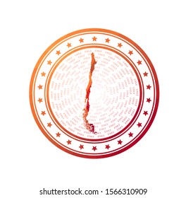 Flat low poly stamp of Chile. Polygonal Chile badge. Trendy vector logo of the country.